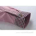 Men's Casual Shirt Two Kinds Plaid Splicing